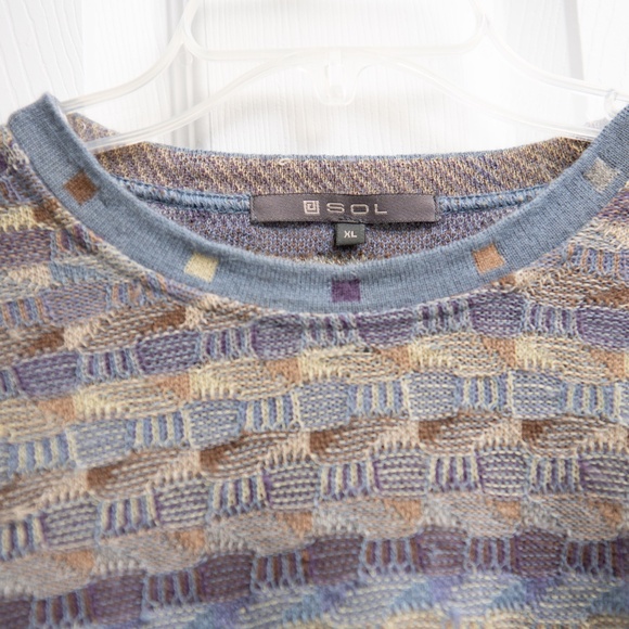 VTG VTG 100% Alpaca Wool Sweater COOGI Style Sz XL Colorful Stripes Grandpa Swea - Picture 2 of 5